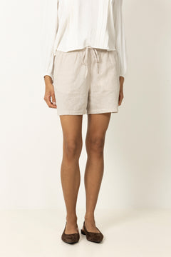 Luisa-Linnie Linen Blend Shorts - Sandshell