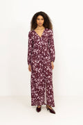 N-Lilith Maxi Dress - Deja Burgundy Print