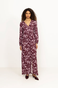 N-Lilith Maxi Dress - Deja Burgundy Print