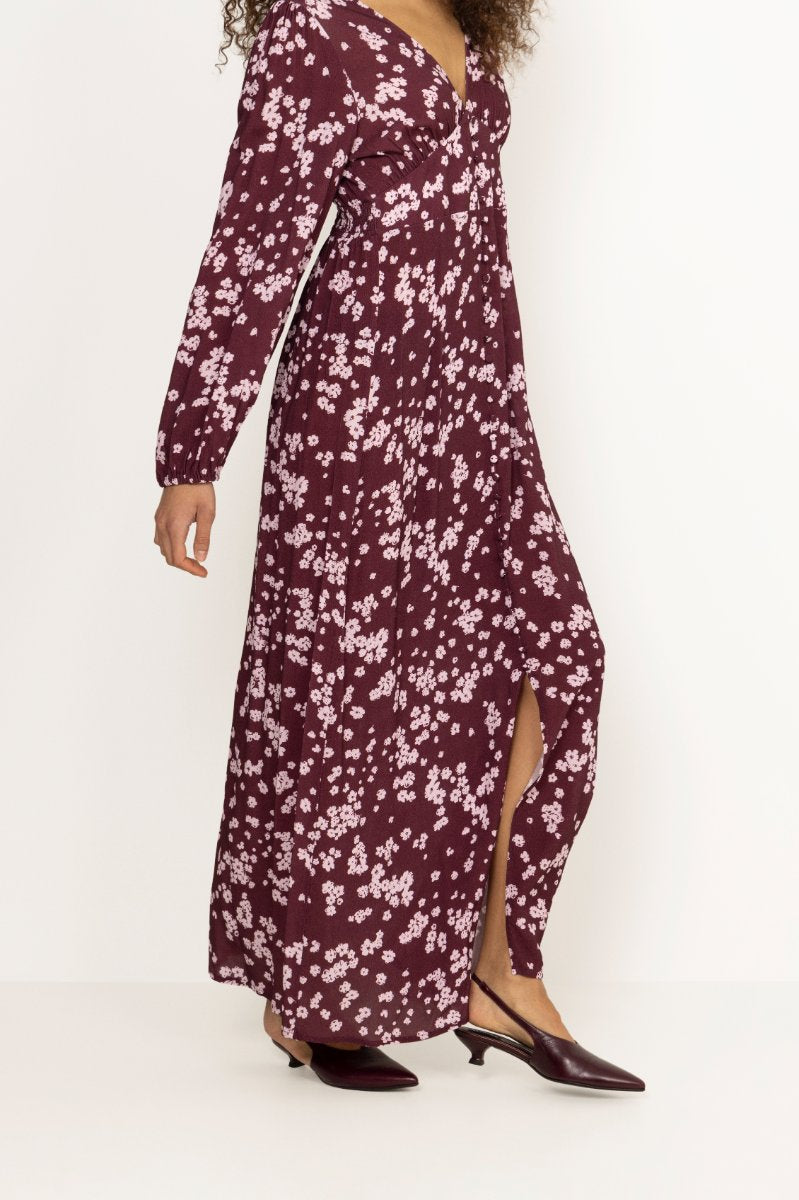 N-Lilith Maxi Dress - Deja Burgundy Print