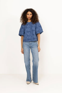 N-Shelly Blouse - Dusty Blue