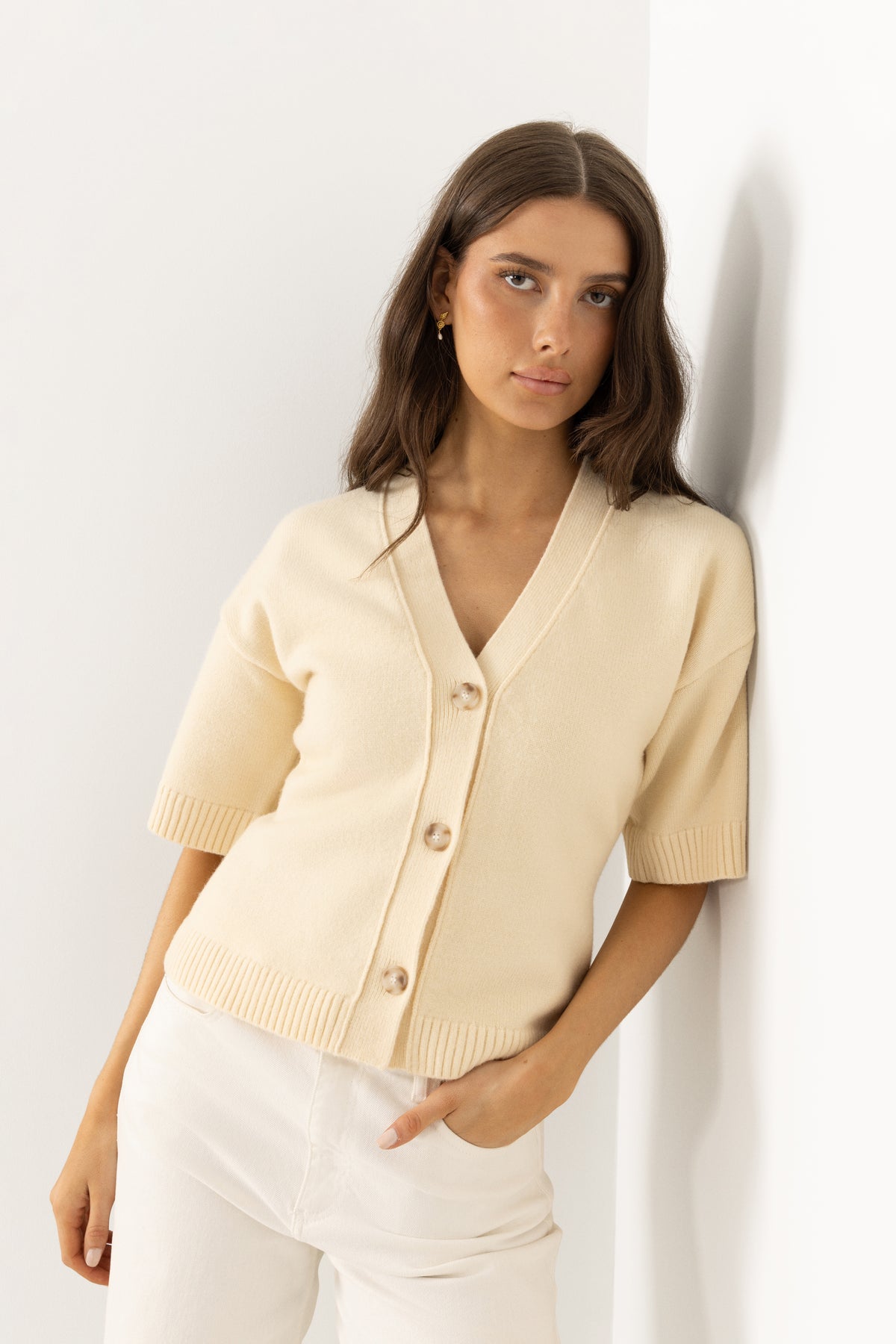 N-Lenyx Ss Knit - Ivory