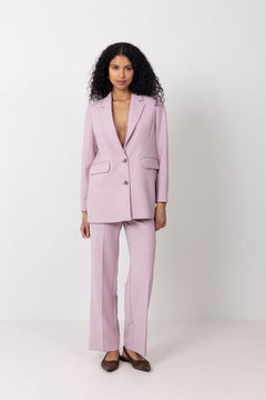 Rita Mw Wide Pant Mel - Bleached Mauve Melange