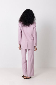 Rita Mw Wide Pant Mel - Bleached Mauve Melange