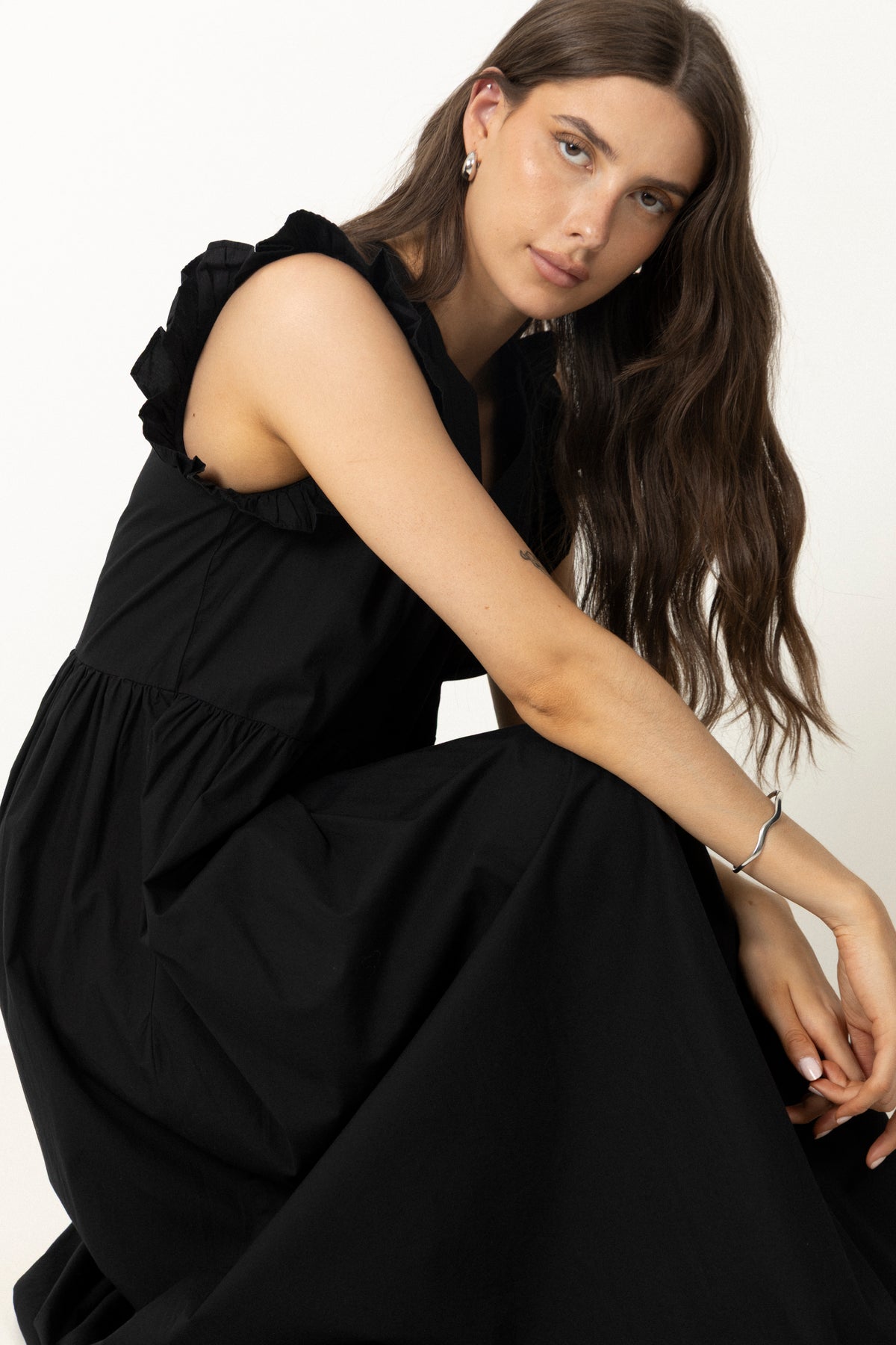 Blair-Ida Regular Sl Long Dress - Black