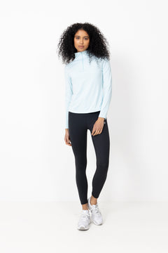 Serene Half Zip Long Sleeve - Aqua Glow