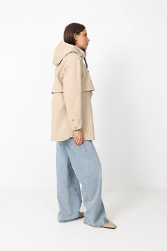 Scandi Trench Rain Coat - Sand Beige