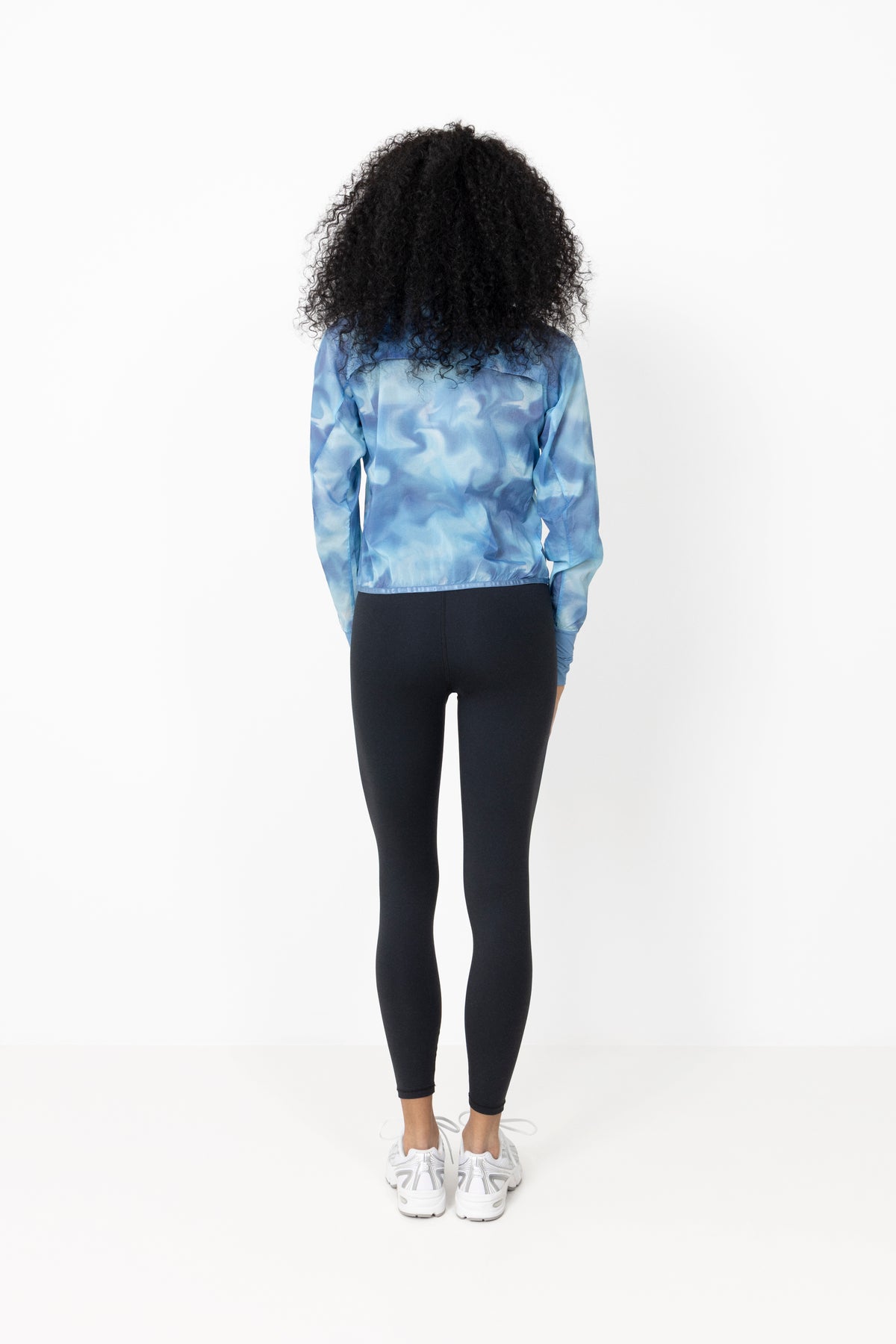 Breeze Printed Running Jacket - Breeze Blue Shadow