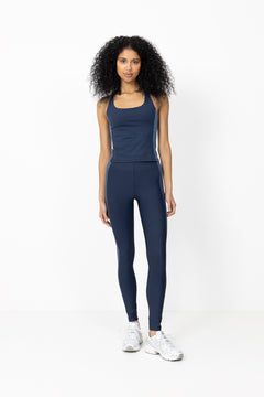 Shaped Block Built In Bra Tank - Core Blue