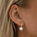 Essie - Pearl Hoop Earrings - Gold