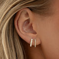 Essie - Pearl Hoop Stud Earrings - Gold