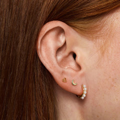 Essie - Pearl Hoop Stud Earrings - Gold