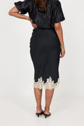 Stinalill Satin Lace Kjol - Svart