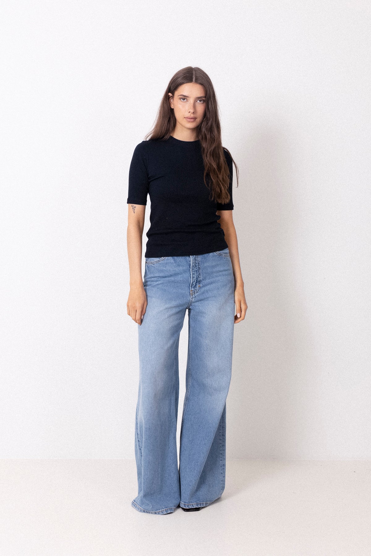 Marianne Rib Tee - Dark Navy