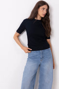 Marianne Rib Tee - Dark Navy