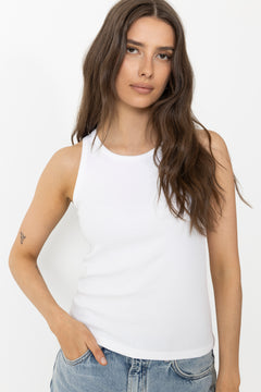 Ella Rib Top - White