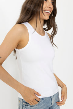 Ella Rib Top - White