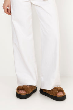 Mb Shearling Sandal - Cognac