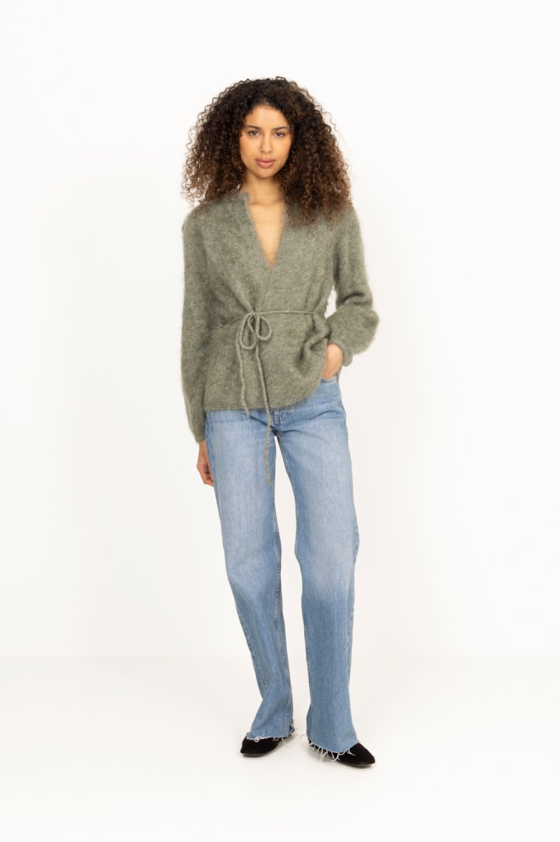 Fredrikke Chunky Cardigan - Sage Green