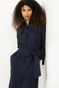 Linny Linen Dress - Navy