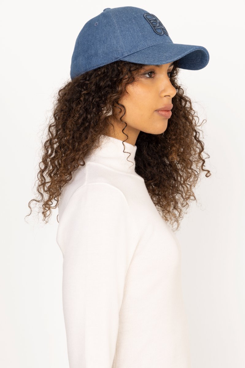 June Denim Cap - Dark Blue With Blue Monogram