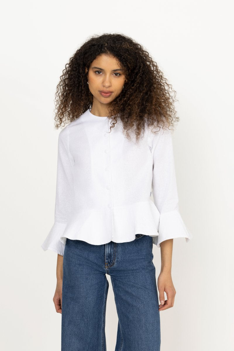 Maren Linen Jacket - White