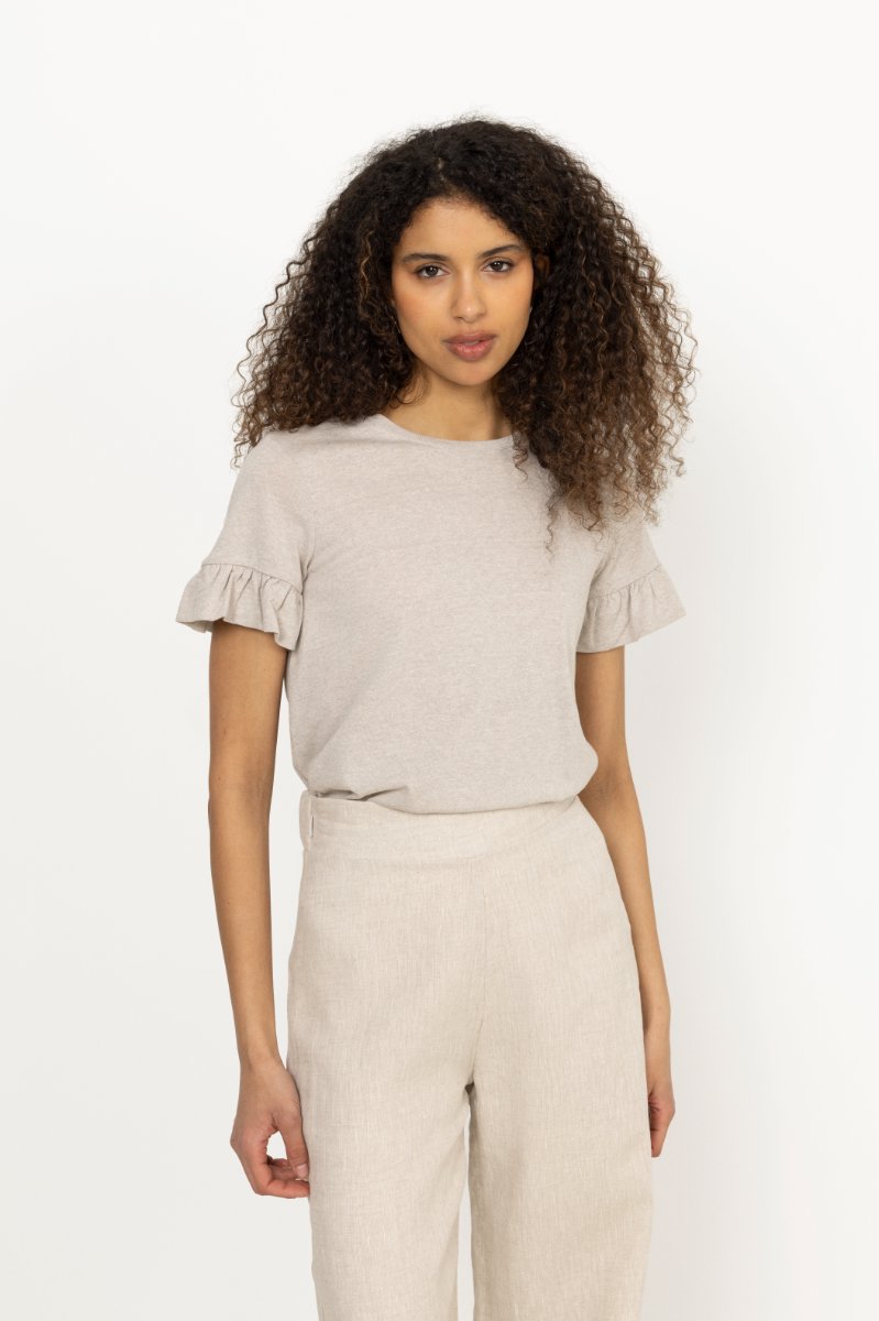 Lara Linen Tee - Sand