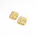 Hilde - Knot Stud Earrings Stainless Steel - Gold