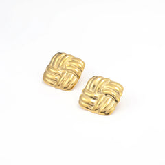 Hilde - Knot Stud Earrings Stainless Steel - Gold