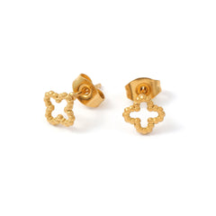 Irma - Clover Stud Earrings Stainless Steel - Gold
