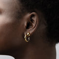 Lyn - Gold And Silver Duo Hoop Earrings Stainless - Gold