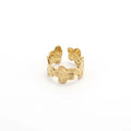 Ruta - Flower Adjustable Ring Stainless Steel - Gold