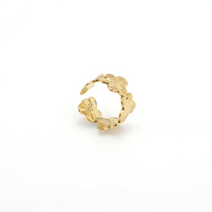 Ruta - Flower Adjustable Ring Stainless Steel - Gold