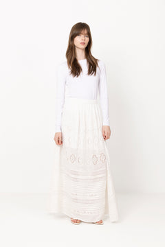 Lita Maxi Skirt - White