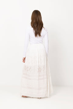 Lita Maxi Skirt - White