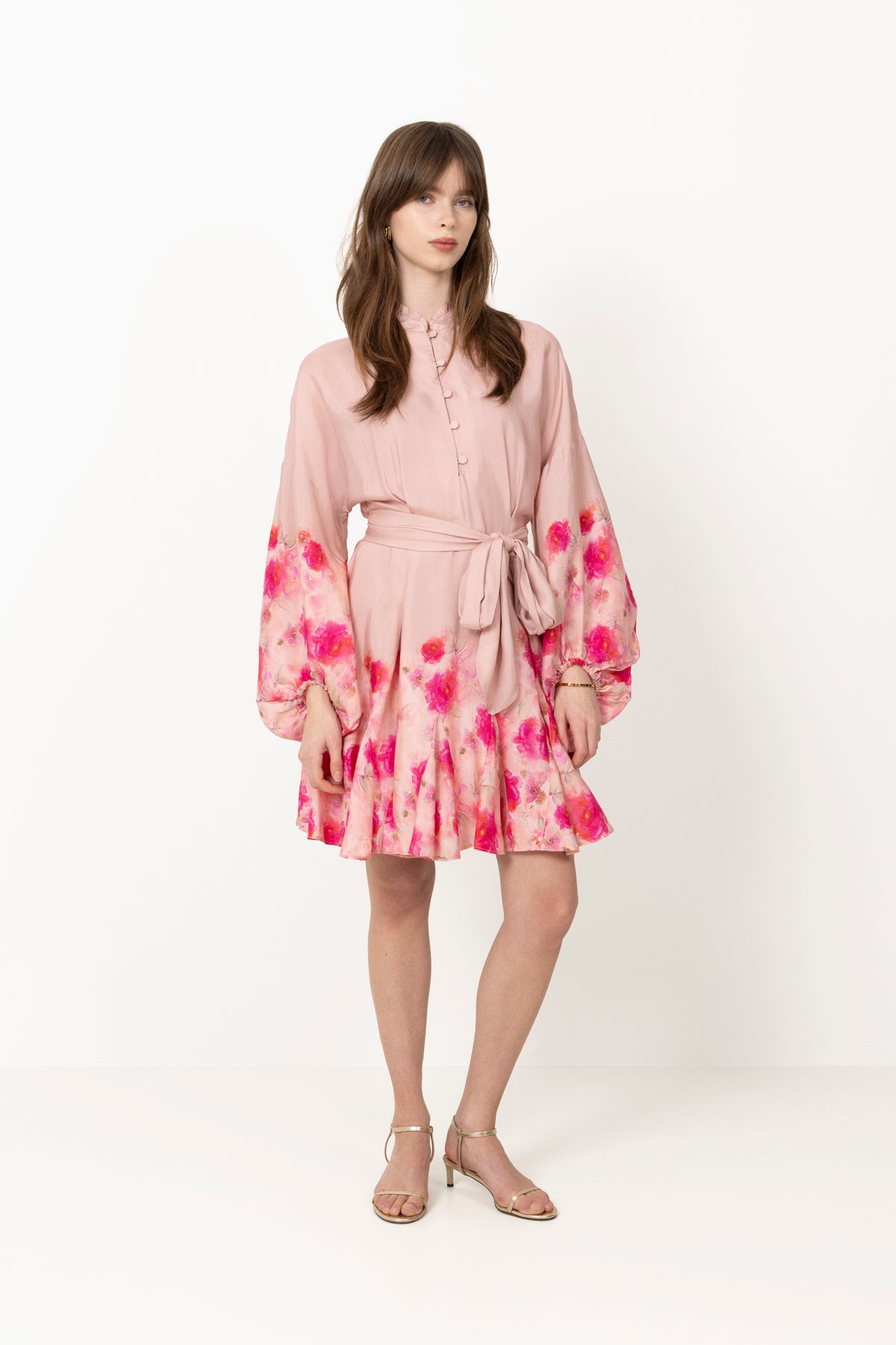 Aliah Peonies Dress - Vintage Peonies Rose