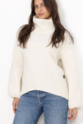Fam Patch Short Sweater - White Alyssum