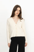 Pernille Short Cardigan - White Alyssum