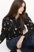 Yassomelli Ls Shirt - Ex - Black Flower Print