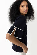 Malia Top - Marine/Ecru