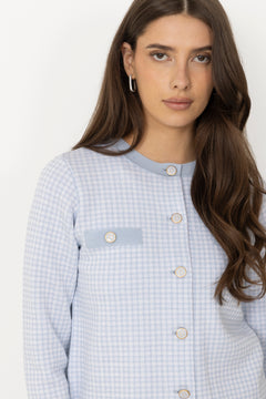 Elle Jacket - Pepita Ice Blue