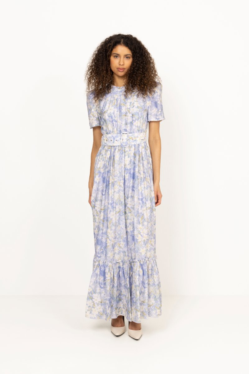 Sophie Puff Maxi Dress - Wisteria Kiss