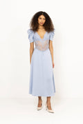 Francis Lace Midi Dress - Light Blue