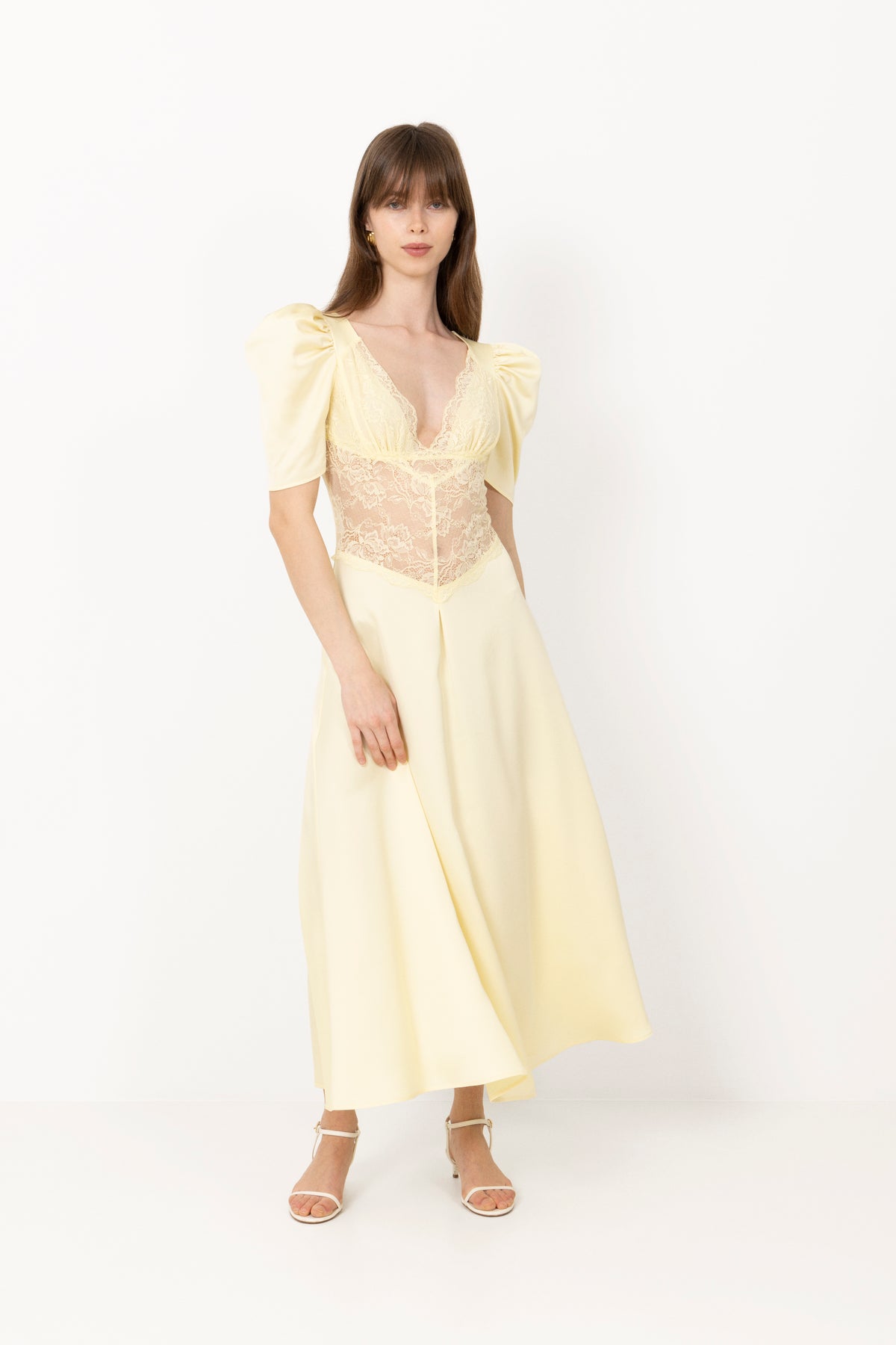 Francis Lace Midi Dress - Lemonade