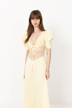 Francis Lace Midi Dress - Lemonade
