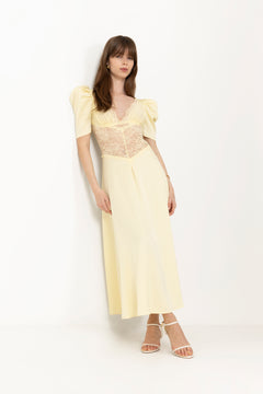 Francis Lace Midi Dress - Lemonade