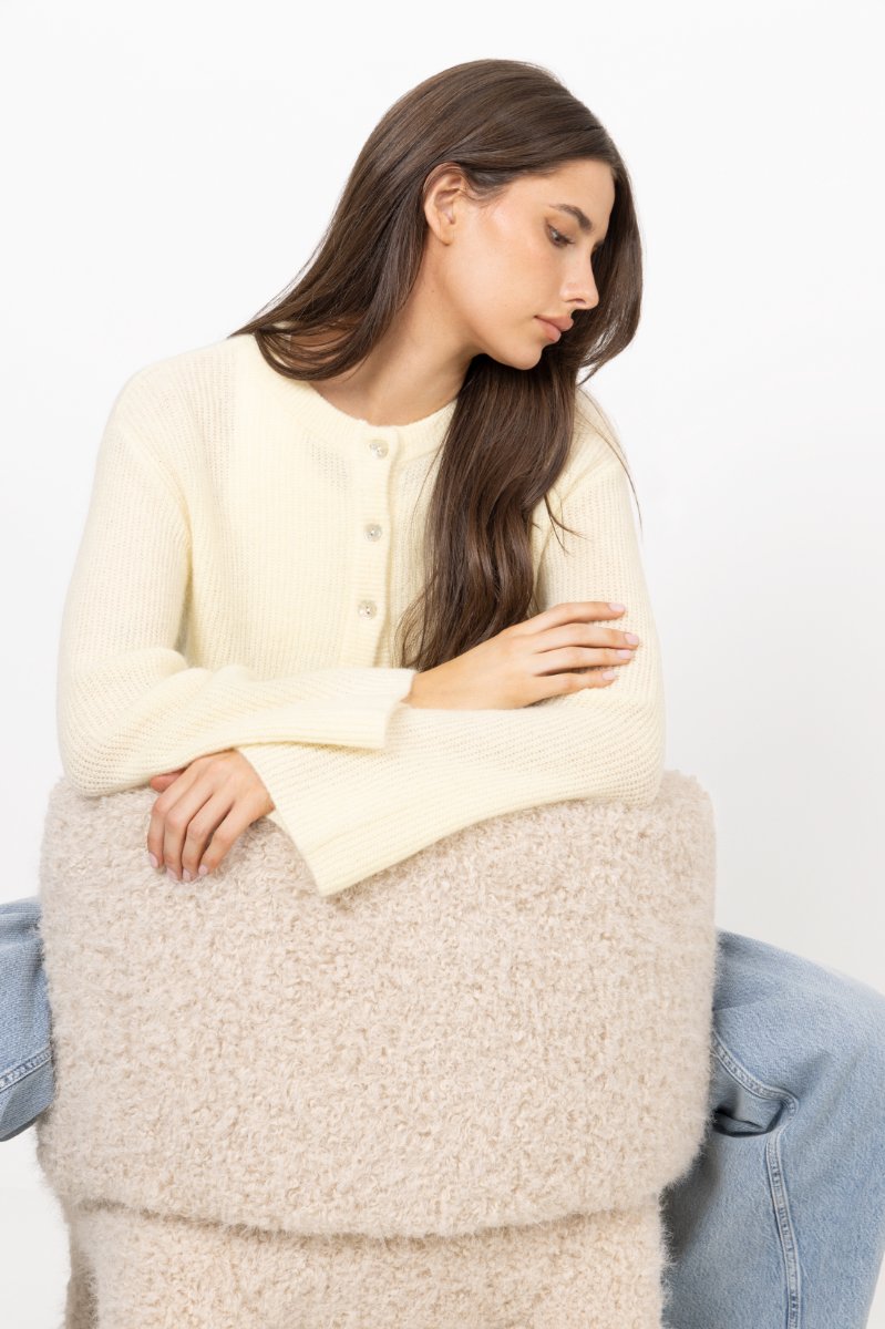 Santina Cardigan - Pastel Yellow