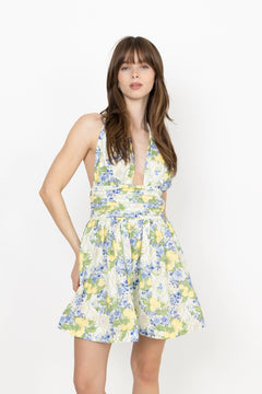 Liora Dress - Lemon Aop