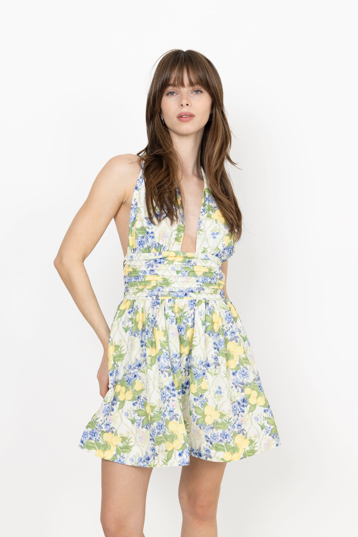 Liora Dress - Lemon Aop