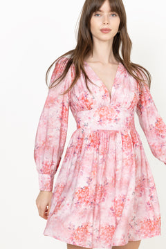 Sasha Dress - Pink Flower Aop